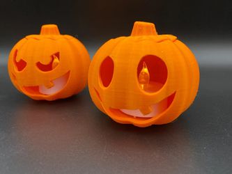 Jack-O-Lantern Pumpkin With Flickering LED Candle Thumbnail
