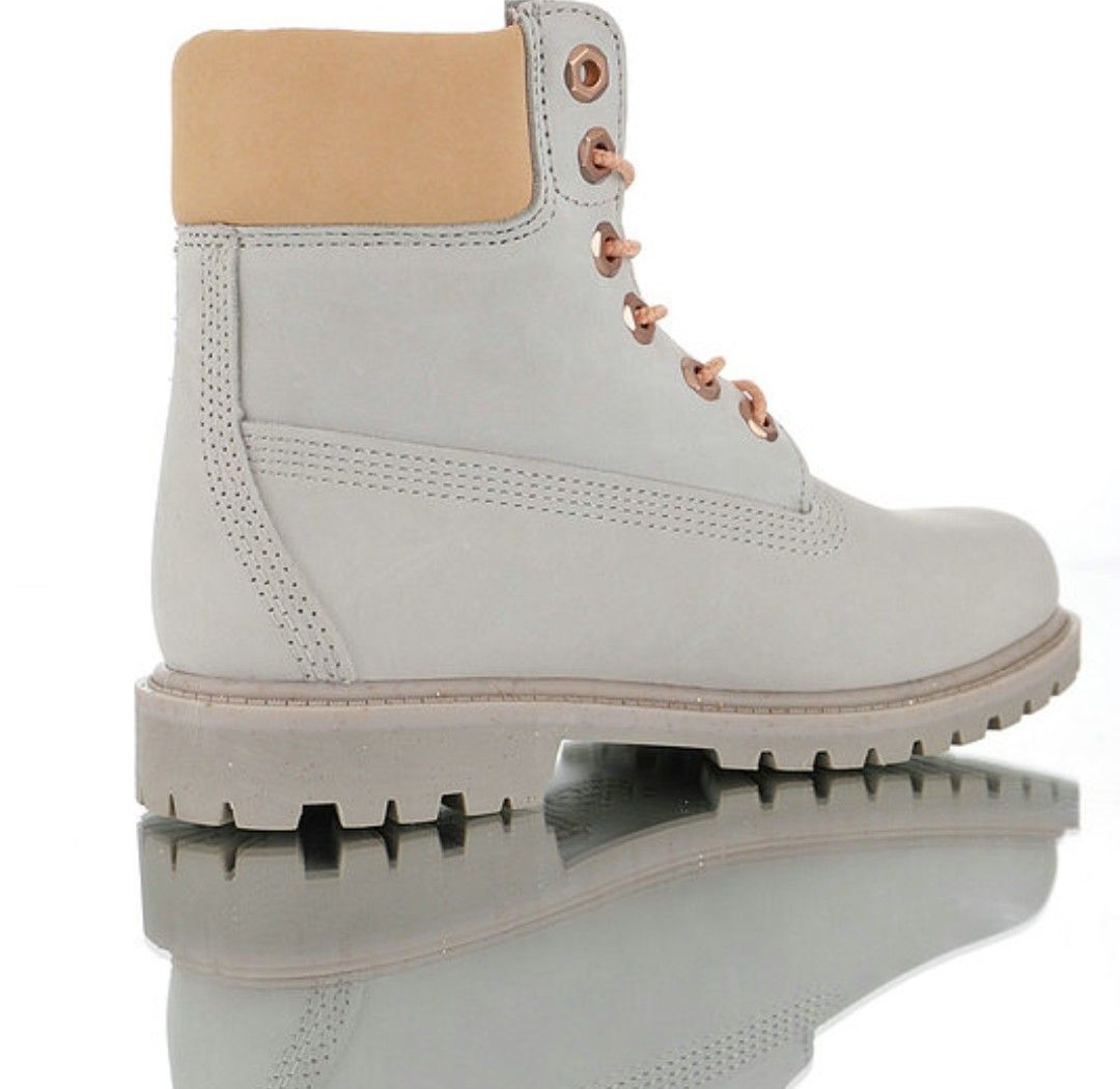 Brand New women's winter snow boots timberland "ice cream" 6 inch boots light gray orange