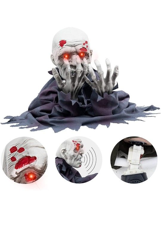 Halloween Decorations Halloween Outdoor Groundbreaker Zombie with Horror Sound and Glowing Eyes Halloween Bar Haunted House Party Props (Groundbreaker