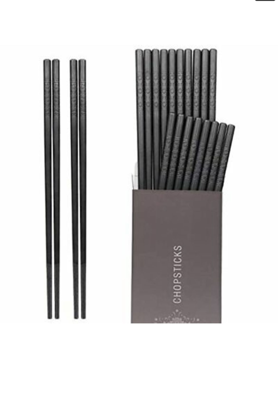 10 Pairs Fiberglass Chopsticks - Black