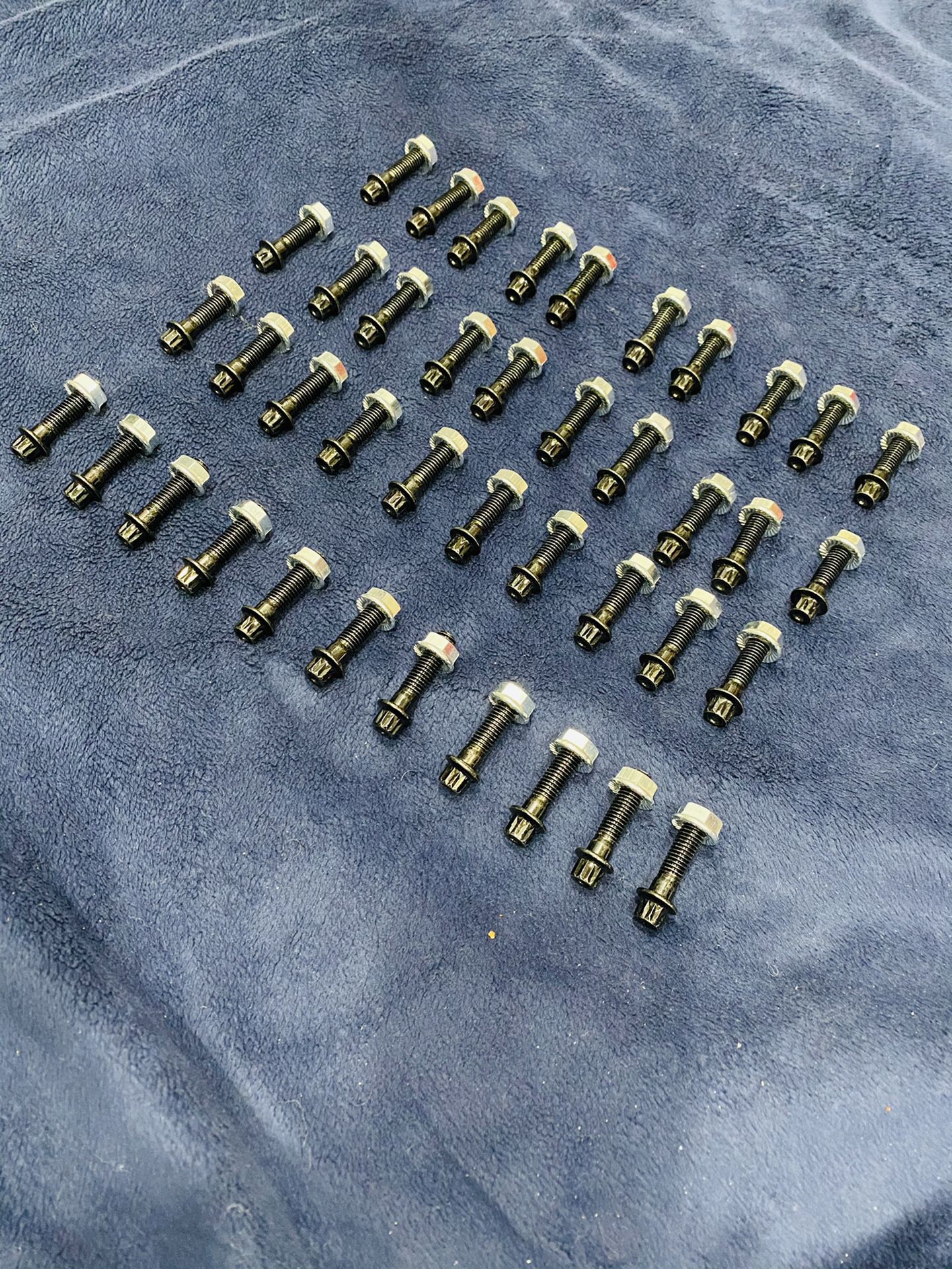 (40) 3 piece rim bolts 12point 8mx1.25 32mm gold black or chrome includes the nuts