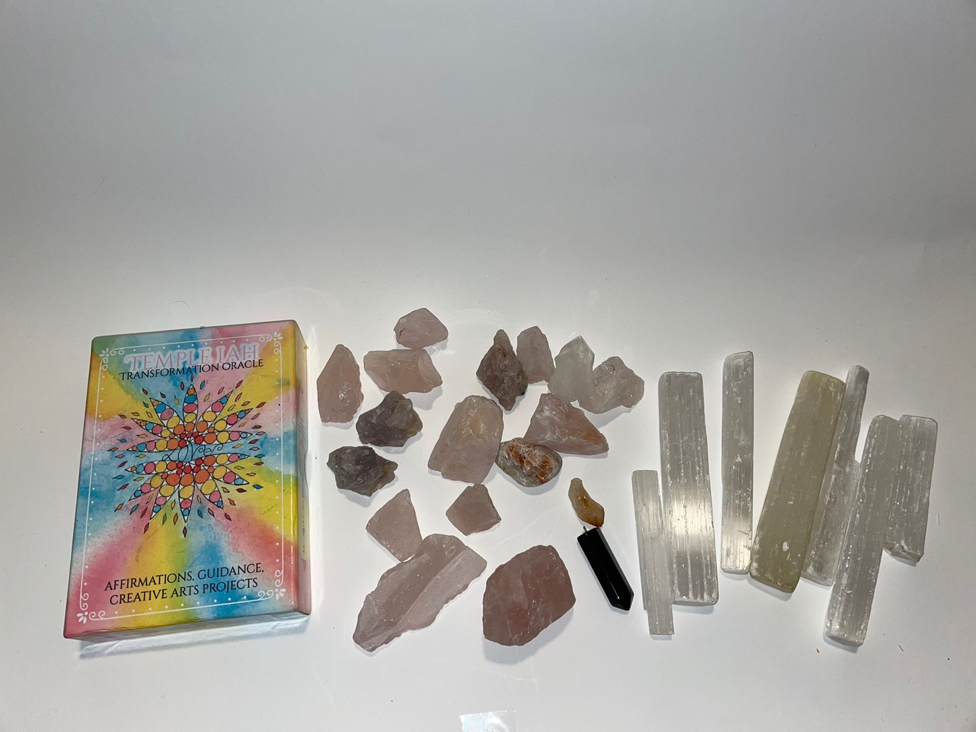 Collection of healing gems and crystals