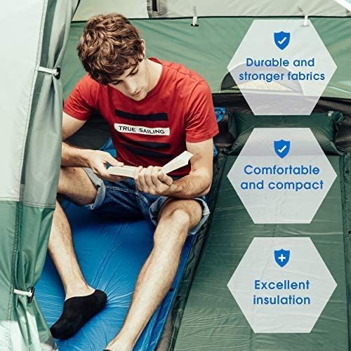 2 Pack / Self-Inflating Camping Sleeping Pads Lightweight Comfort 1.2 Inch Thick Water Repellent Coating Mats Great for Indoor Outdoor Backpacking Hik