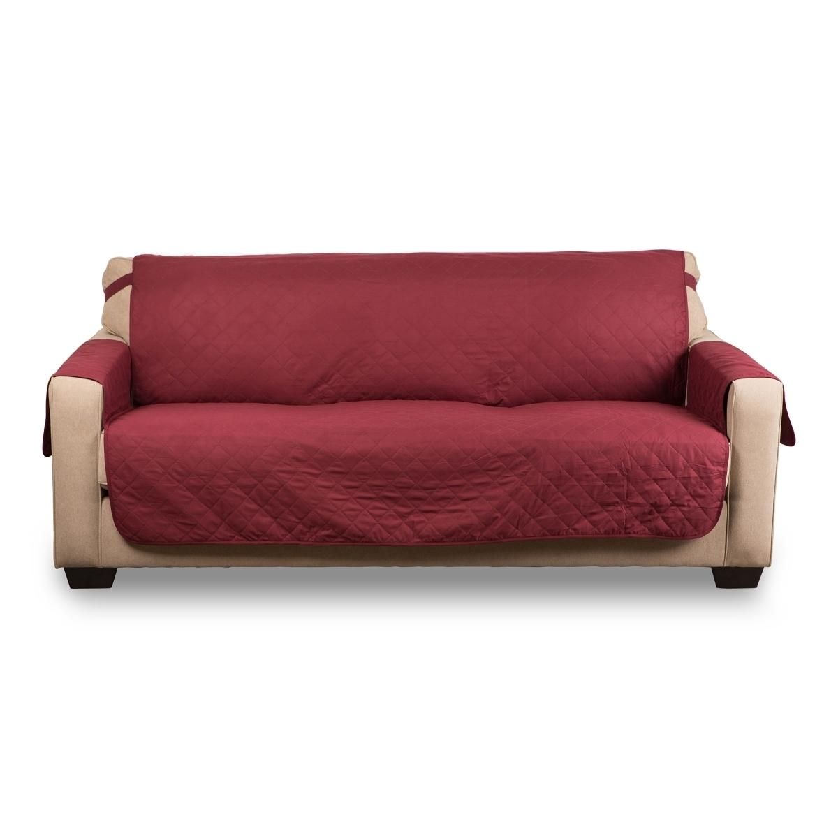 Design Imports Z02155 DII Reversible Loveseat Cover Multi Print, Cranberry
