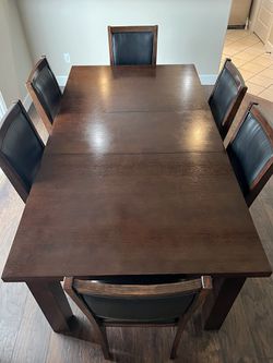 Solid Wood Dining Table With Chairs  Thumbnail