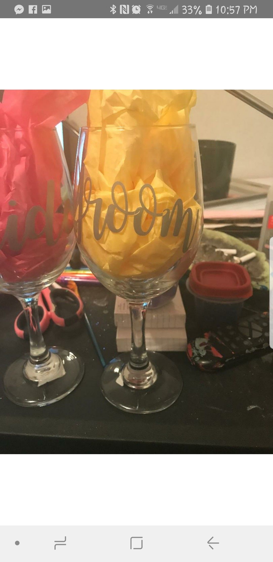 Bride groom or bridesmaid decorated cup will work deal packages