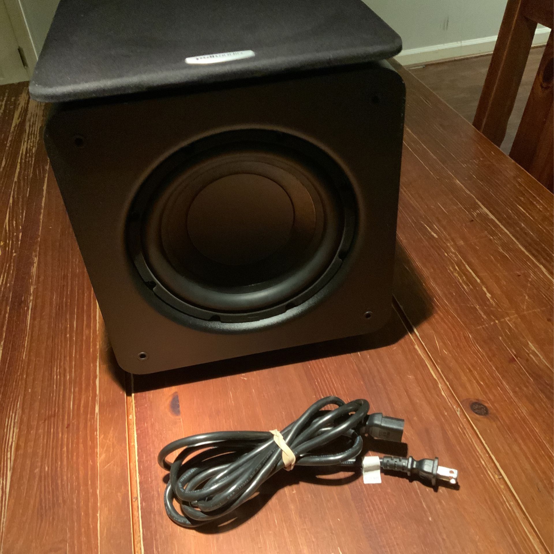 Polk Audio PSW111 8" Powered Subwoofer - Power Port Technology | Up to 300 Watt Amp | Big Bass in Compact Size | Easy Setup with Home Theater Systems 