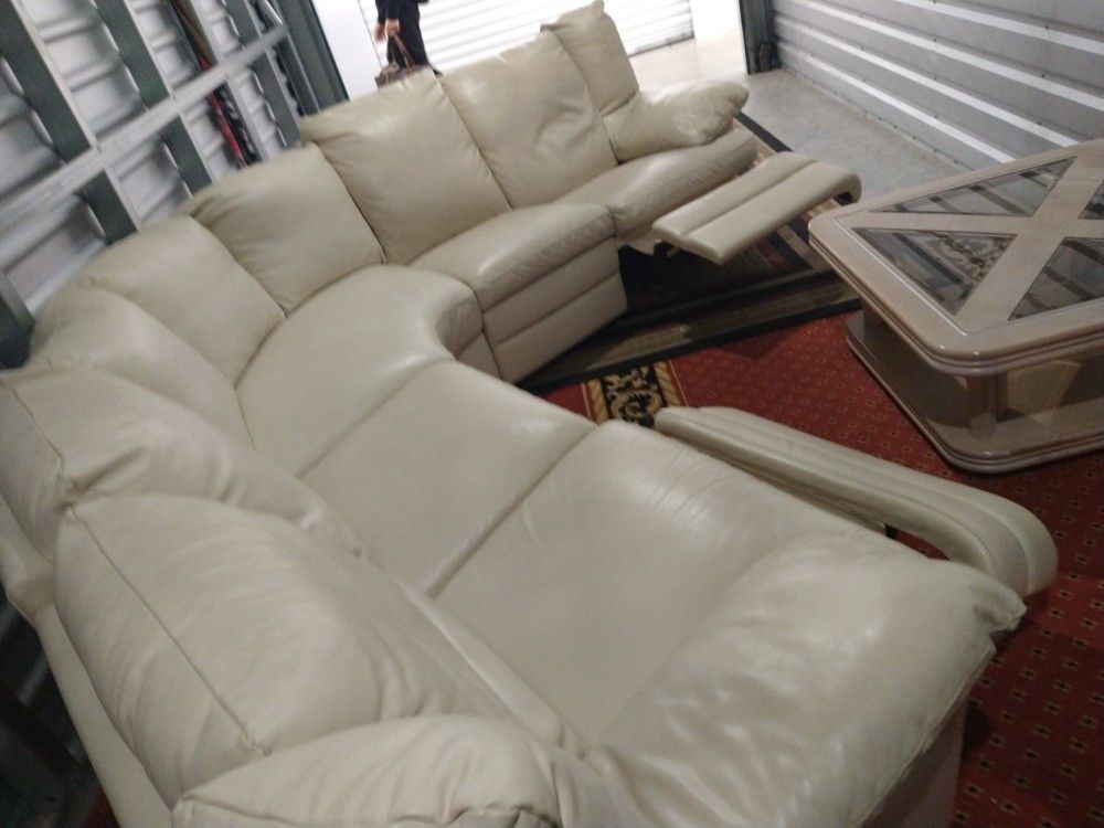 SOFA GENUINE 100% LEATHER RECLINER MANUAL.. DELIVERY SERVICE AVAILABLE 🚚