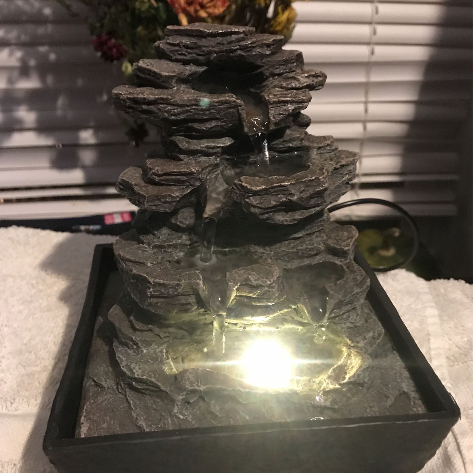Tiered Rock Formation Table Top Fountain