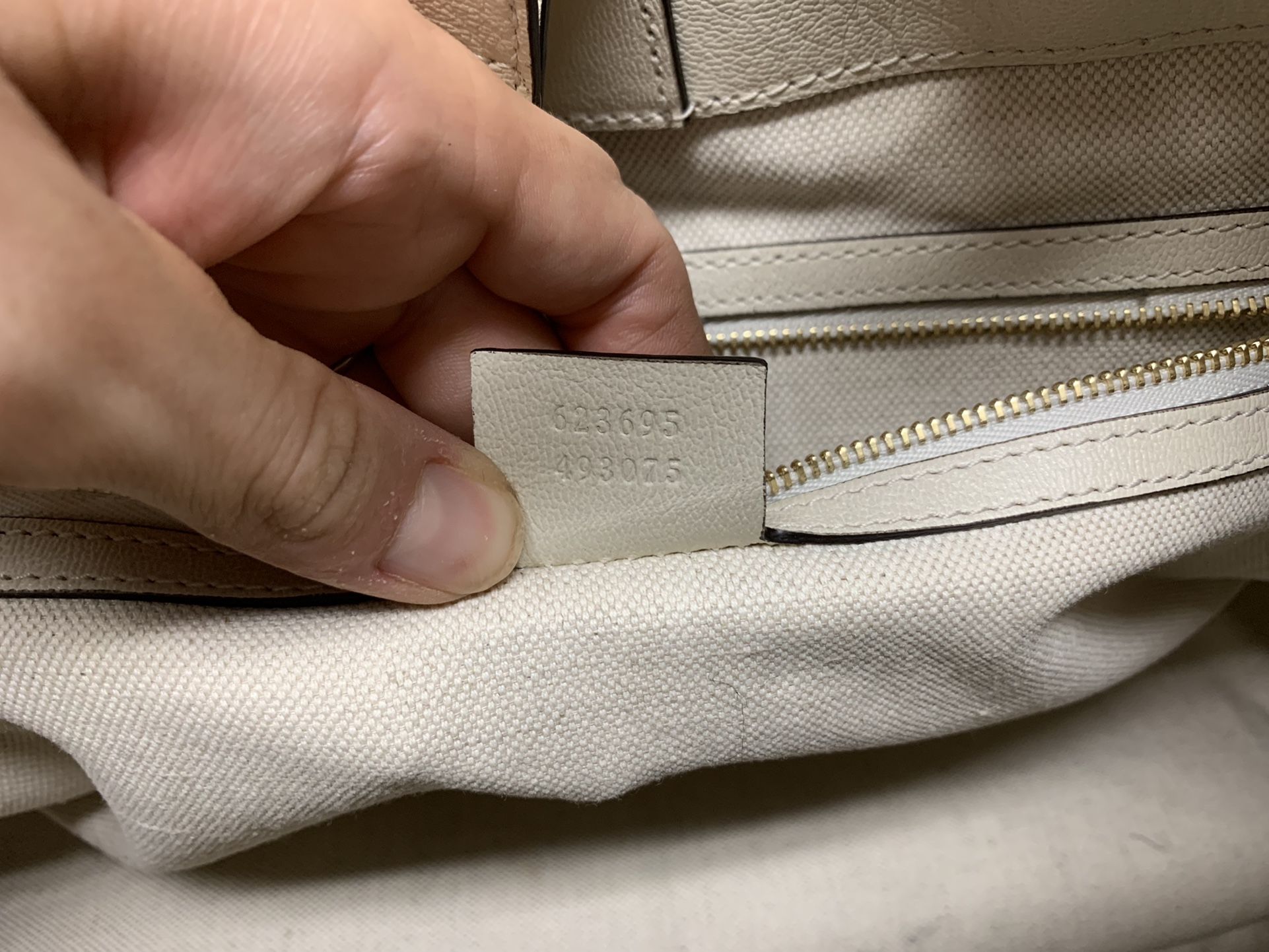 Gucci White GG Tote 1955 Horsebit