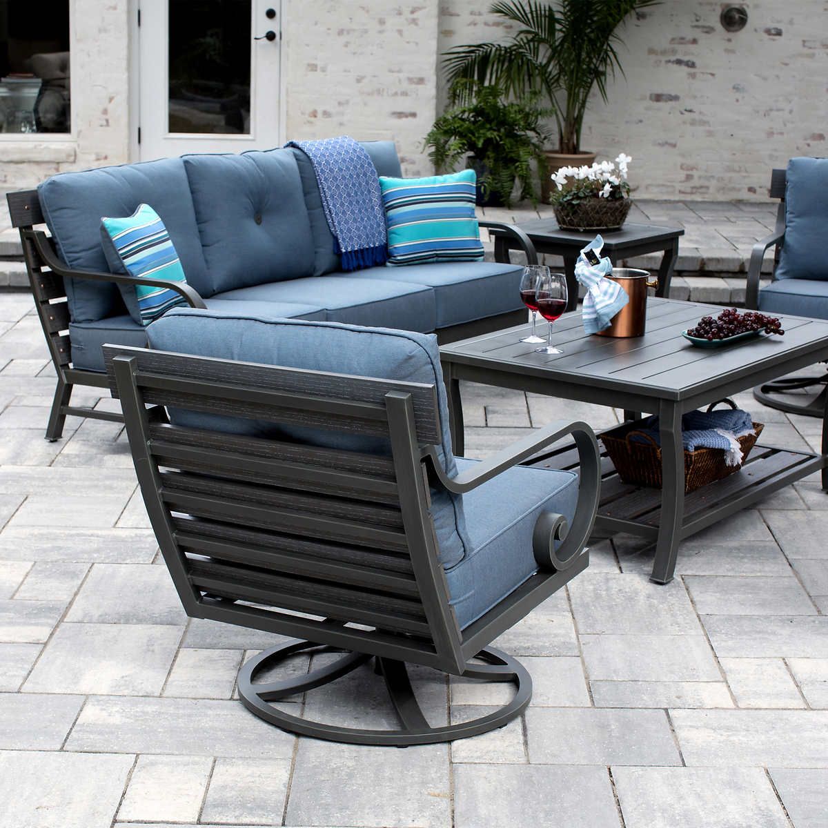 Sunvilla Patio Furniture Reserve 7 Piece Deep Seating Set, 2 swivel