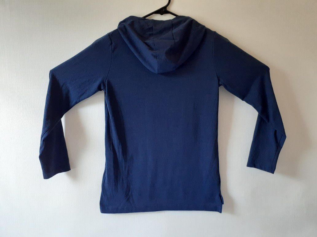 Nike Dri-FIT boys navy blue long sleeve pullover hoodie shirt size M 