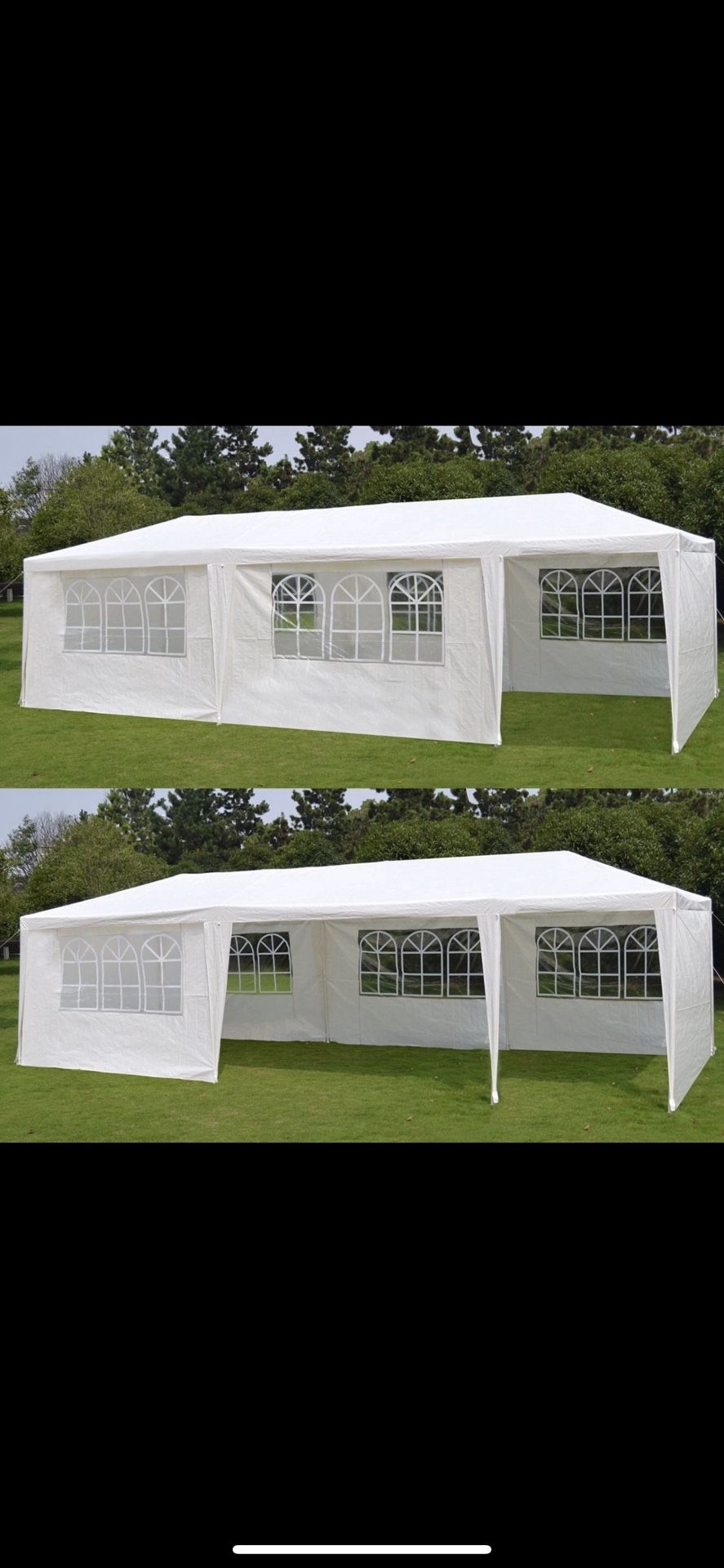 10'x 30' White Gazebo Wedding Party Tent Canopy With 6 Windows & 2 Sidewalls-8 For Sale