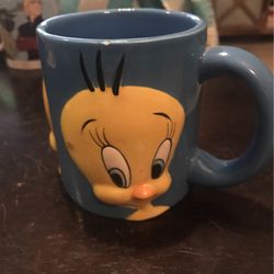 Tweety Bird Warner Brothers Mug Cup Coffee Tea Embossed 3D Thick Handle  Thumbnail