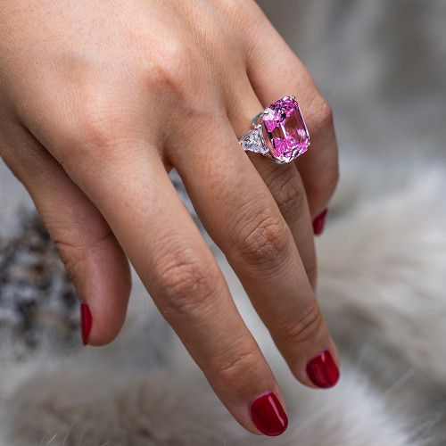 "Radiant Cut Gemstone Zircon Luxury Wedding Rings for Women, PD554
 
 