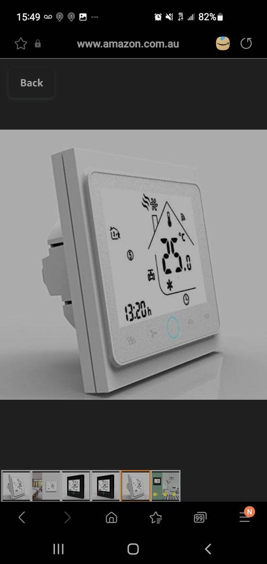 Bac-002-elw White 4 Pipe Wifi Smart Central Air Conditioner Thermostat Temperature Controller 3 Speed Fan Coil Unit Work With Alexa Google Home