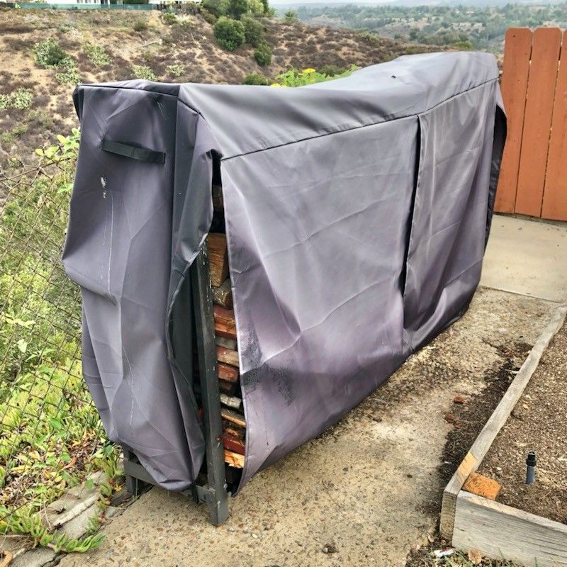 Free Fire Wood With Rack And Cover ( Pending Pickup)