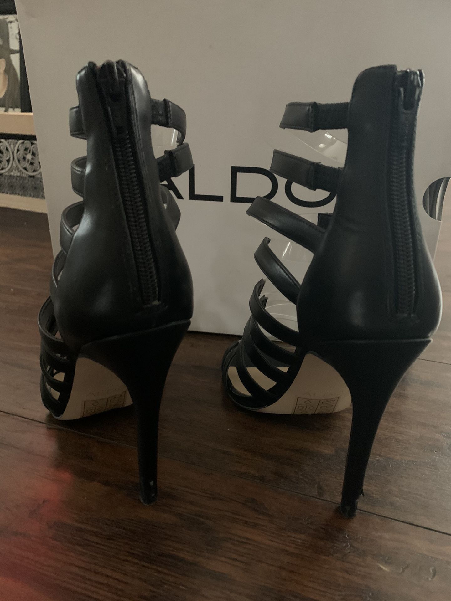 Black And Clear Aldo Heels