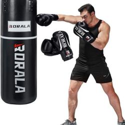 （🆕inbox）Boxing Punching Bag Filled 70 pound for MMA, Muay Thai, Kickboxing, Workouts, Fitness, Strength Training Thumbnail