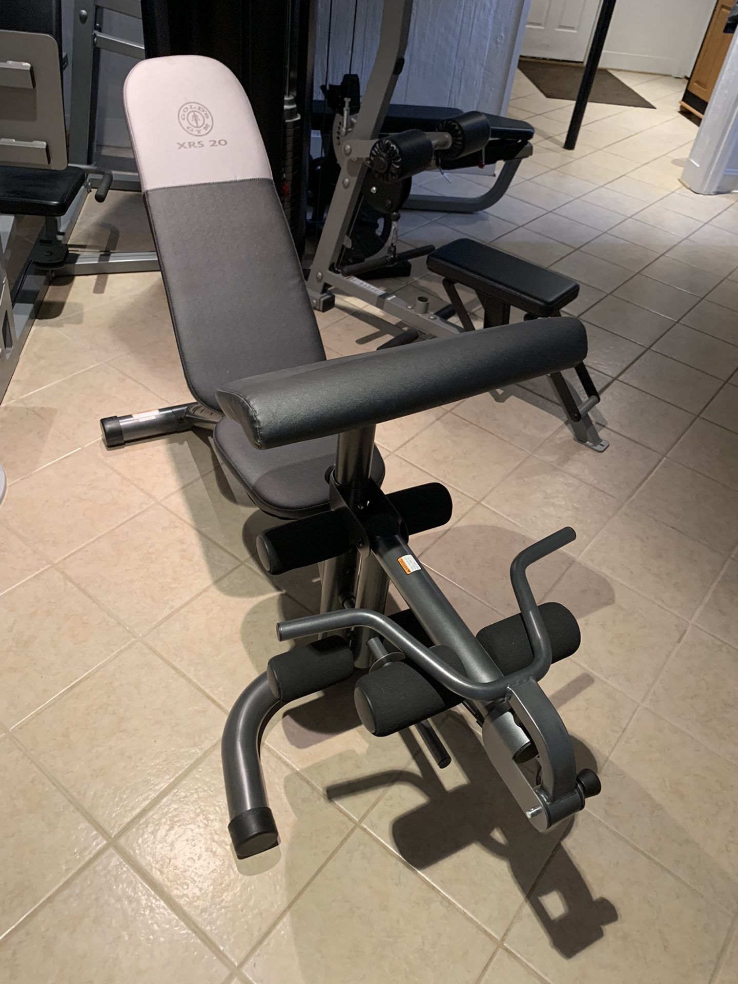 Weight Bench Storage Rack And Plates Like New Golds Gym Brand