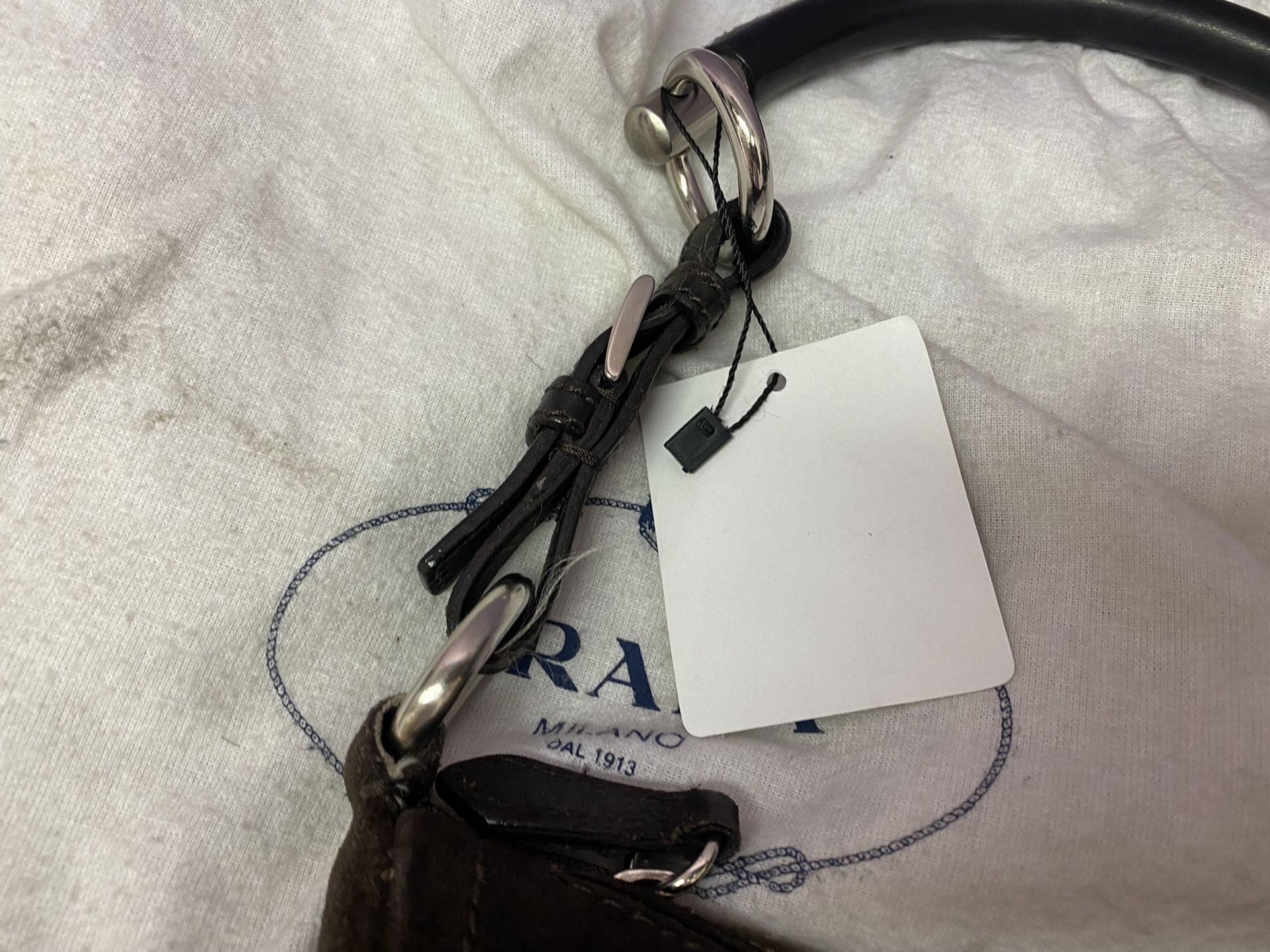 Authentic Prada Hand Bag Brown Suede Leather! Retail $1950!
