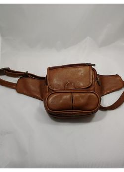 Fanny Pack Genuine Columbian Leather Adjustable Belt to 46 Brown Waist Belt Nice Thumbnail