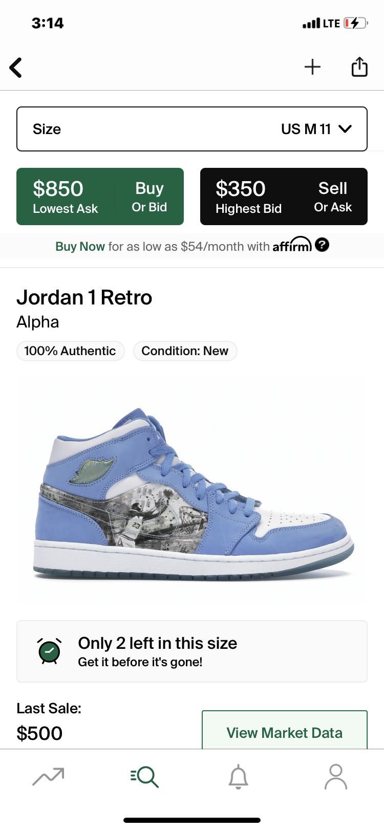 JORDAN *1,S* ALPHAS*  OG* RETRO * NEW Need The Money Fast So Willing To Sell Right Now At 450$