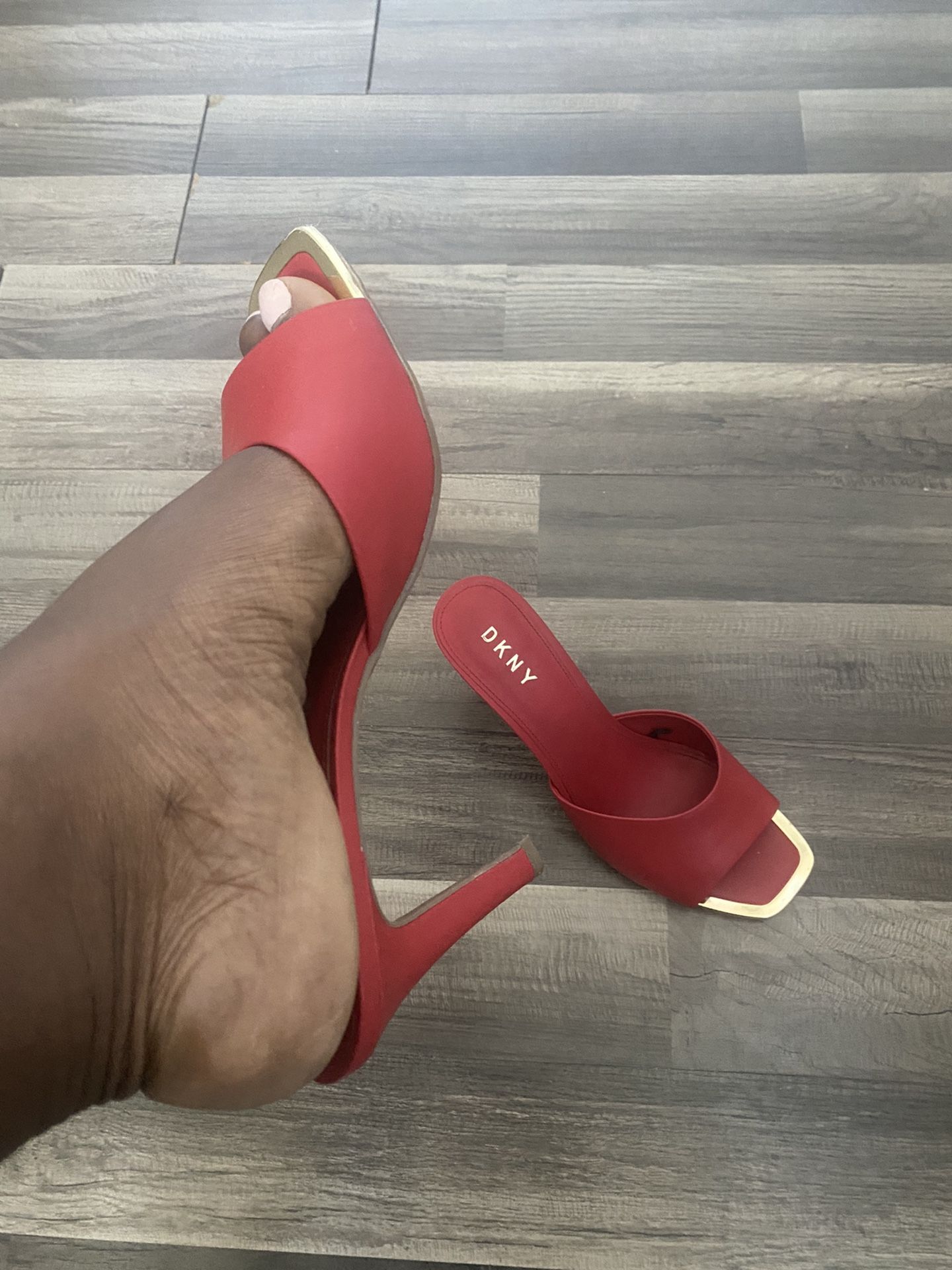 Red DKNY heels
