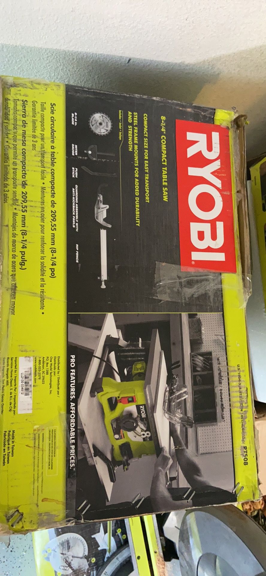 RYOBI 13 Amp 8-1/4 in. Table Saw Compact Corded Electric Portable Lightweight