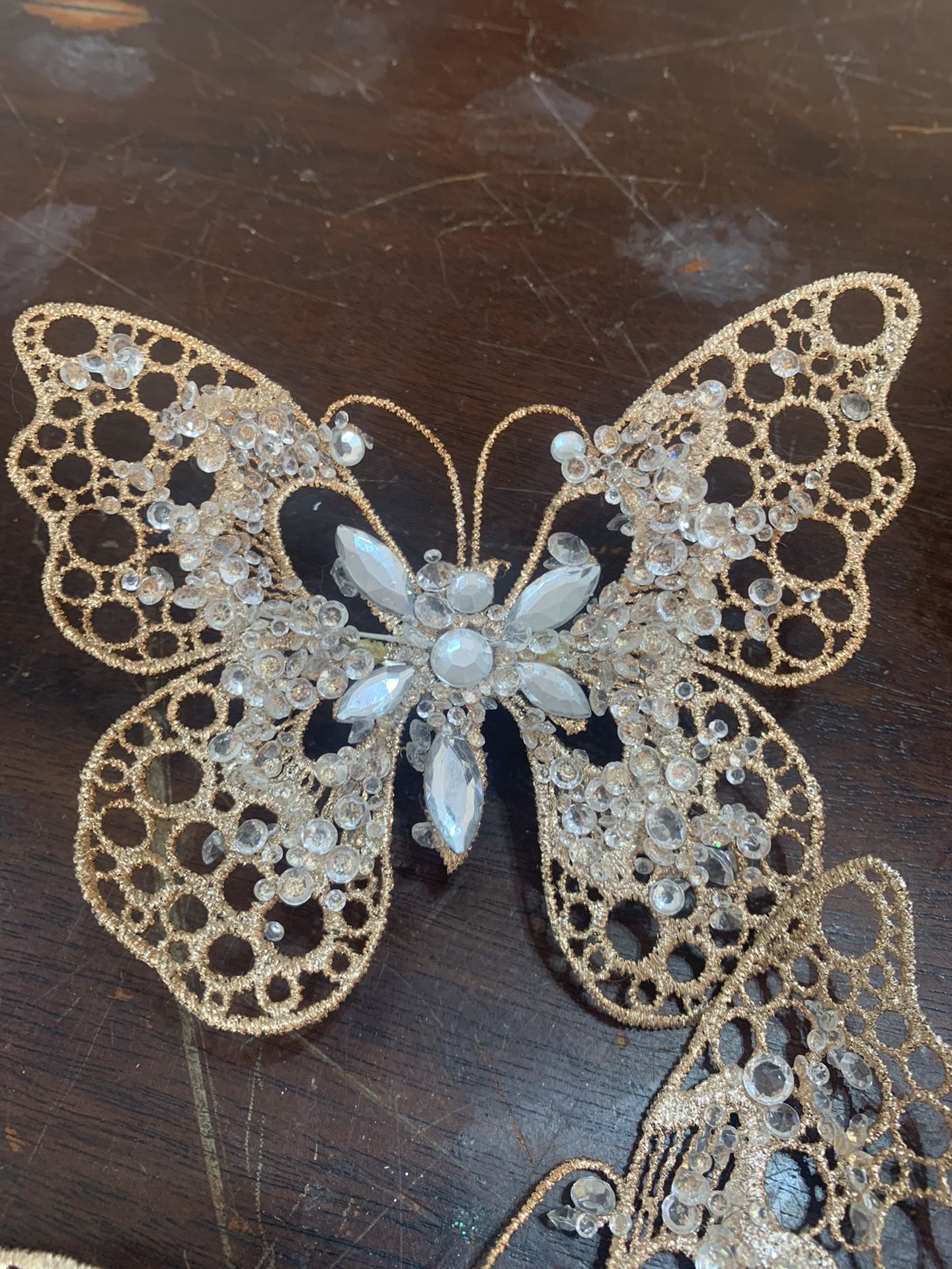 Glitter clip butterflies x 4 decor art craft