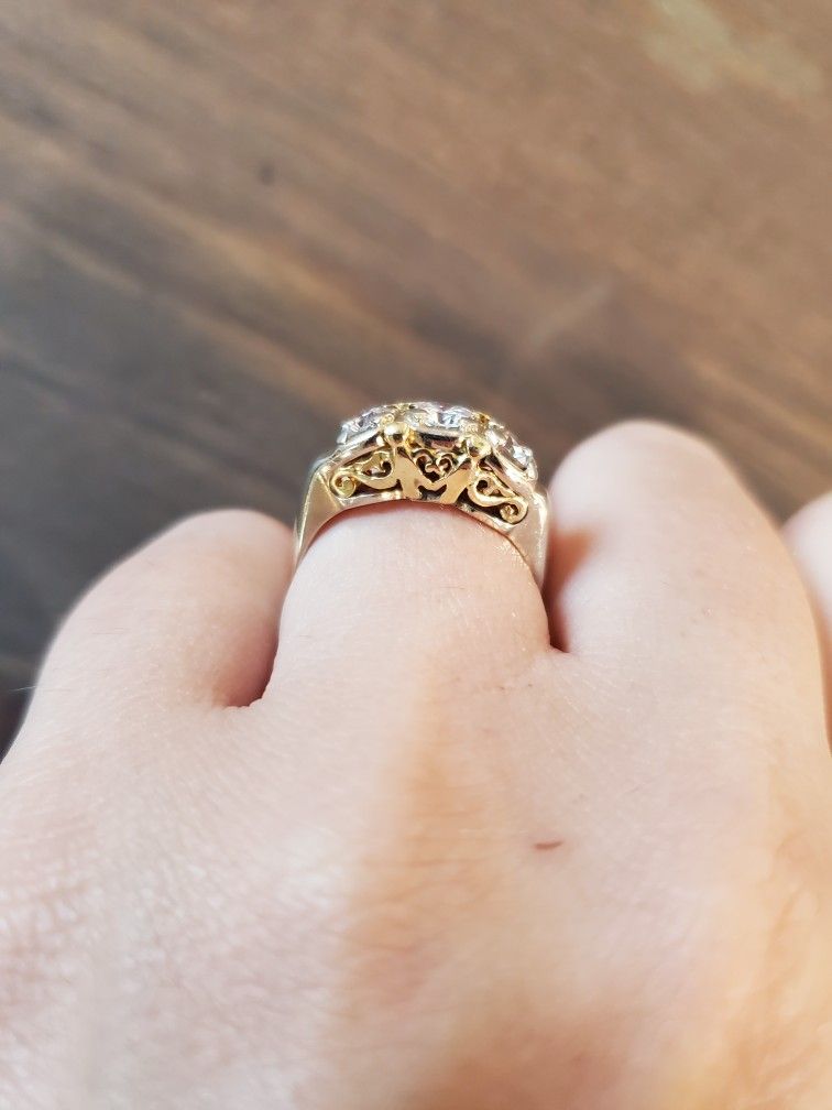 Vintage Two-toned Diamond Wedding Ring