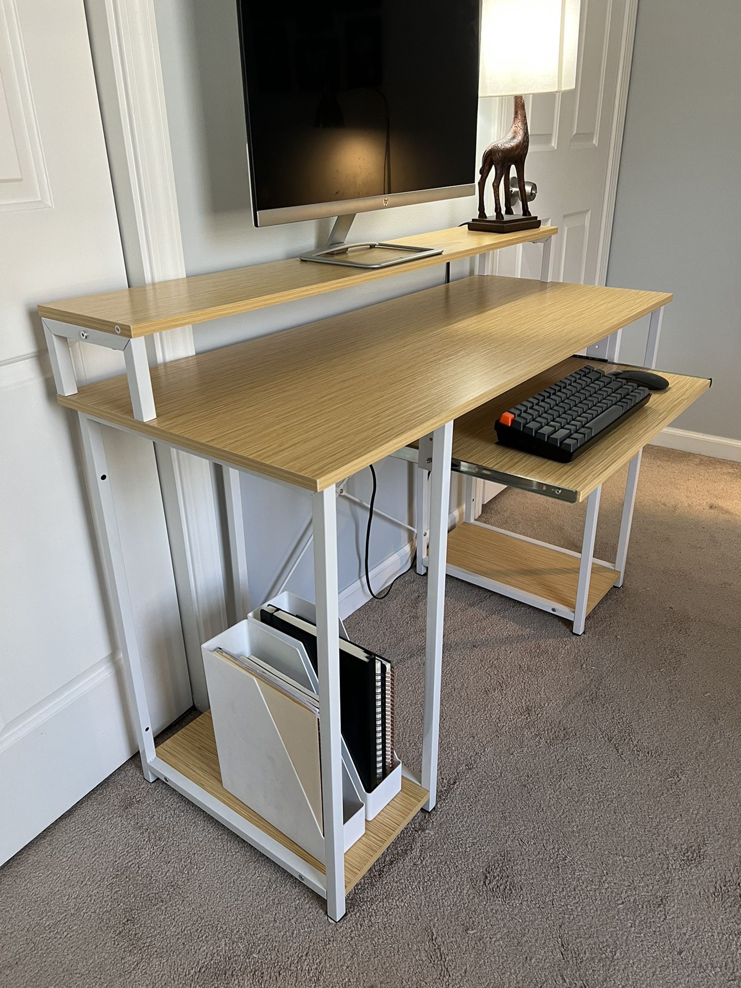 Computer Desk (with Monitor Stand and Keyboard Tray)