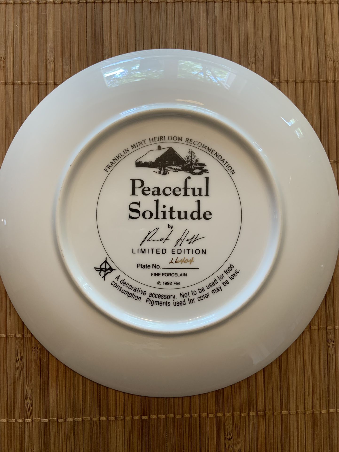 Franklin Mint- Peaceful Solitude Collectors Plate