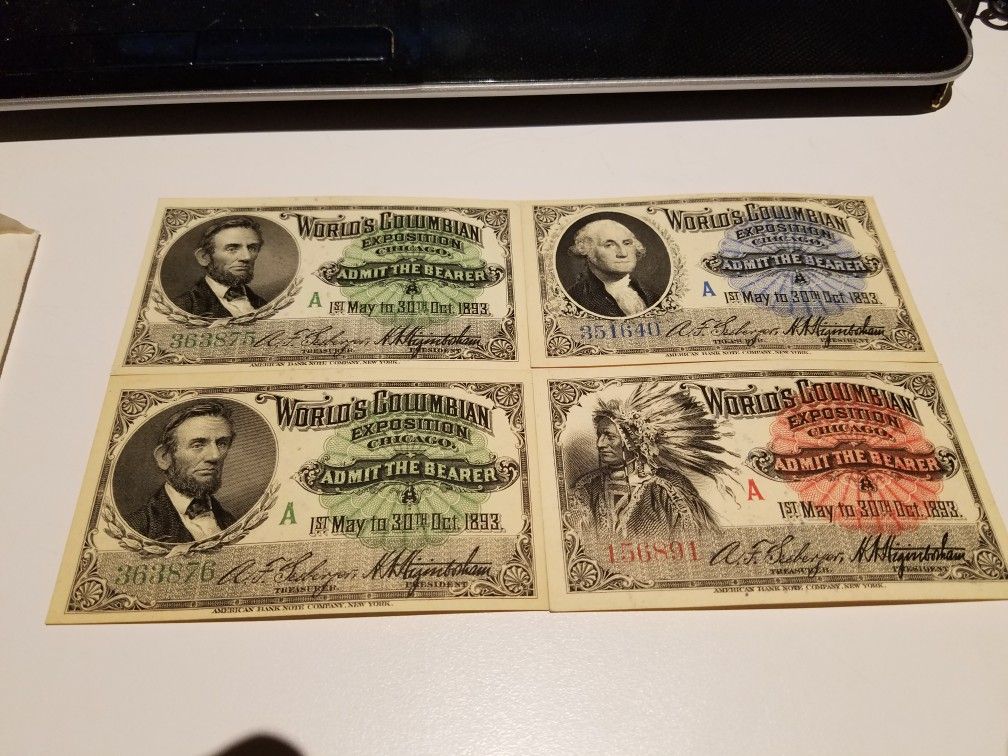 Colombian Exhibition 1893 Tickets