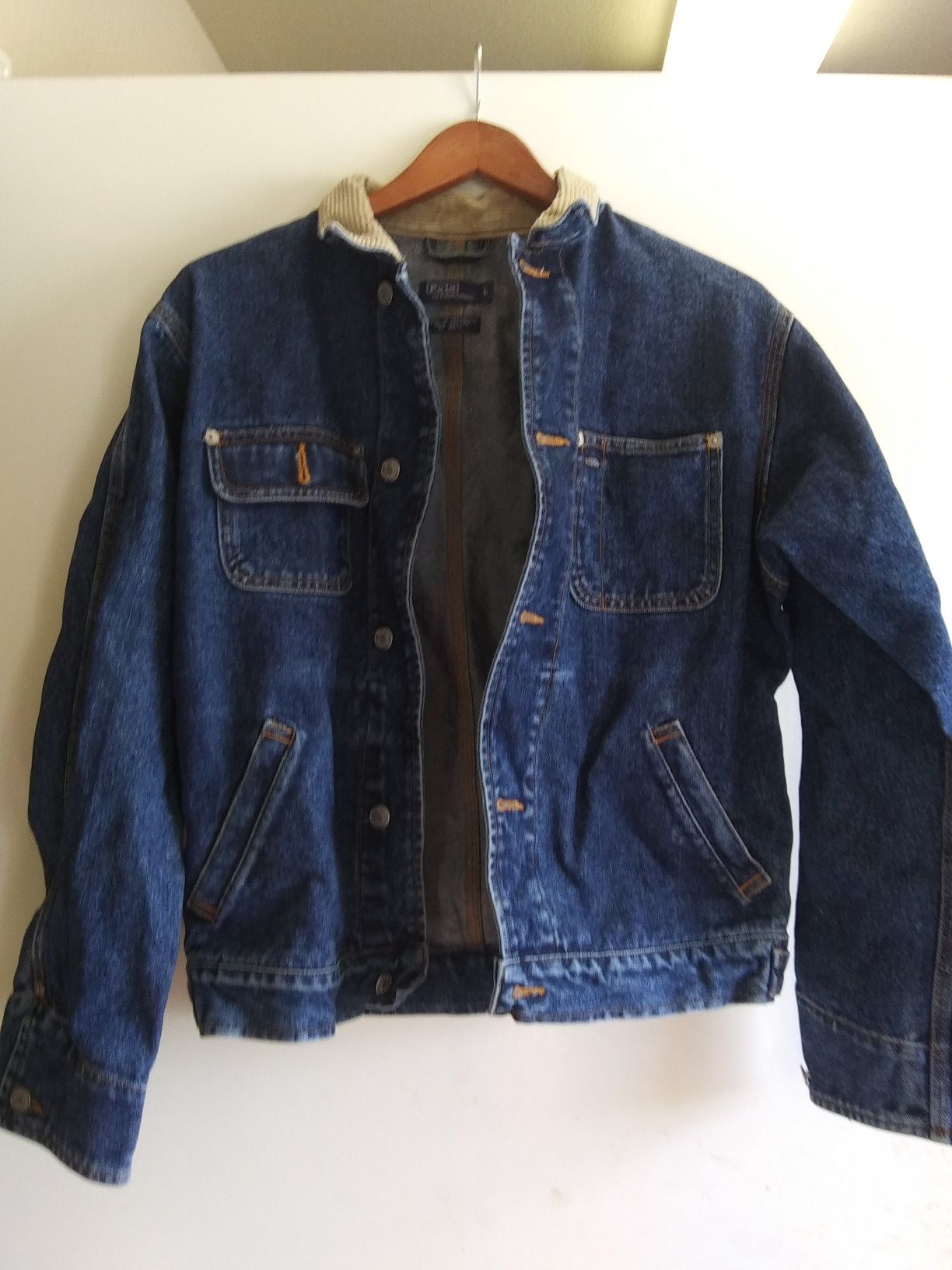 Unisex Ralph Lauren Polo Denim jacket with Courdoroy Neck