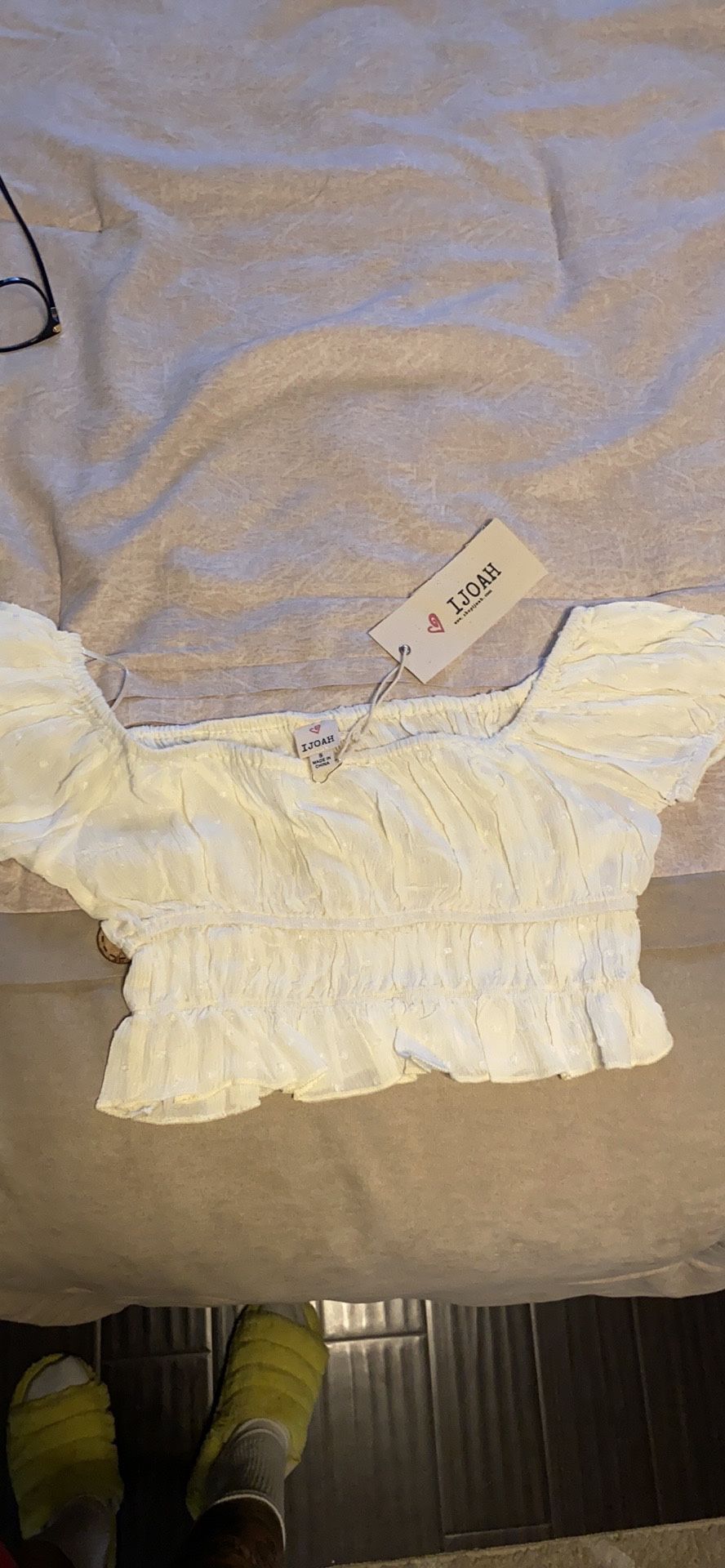 Off the shoulder crop top
