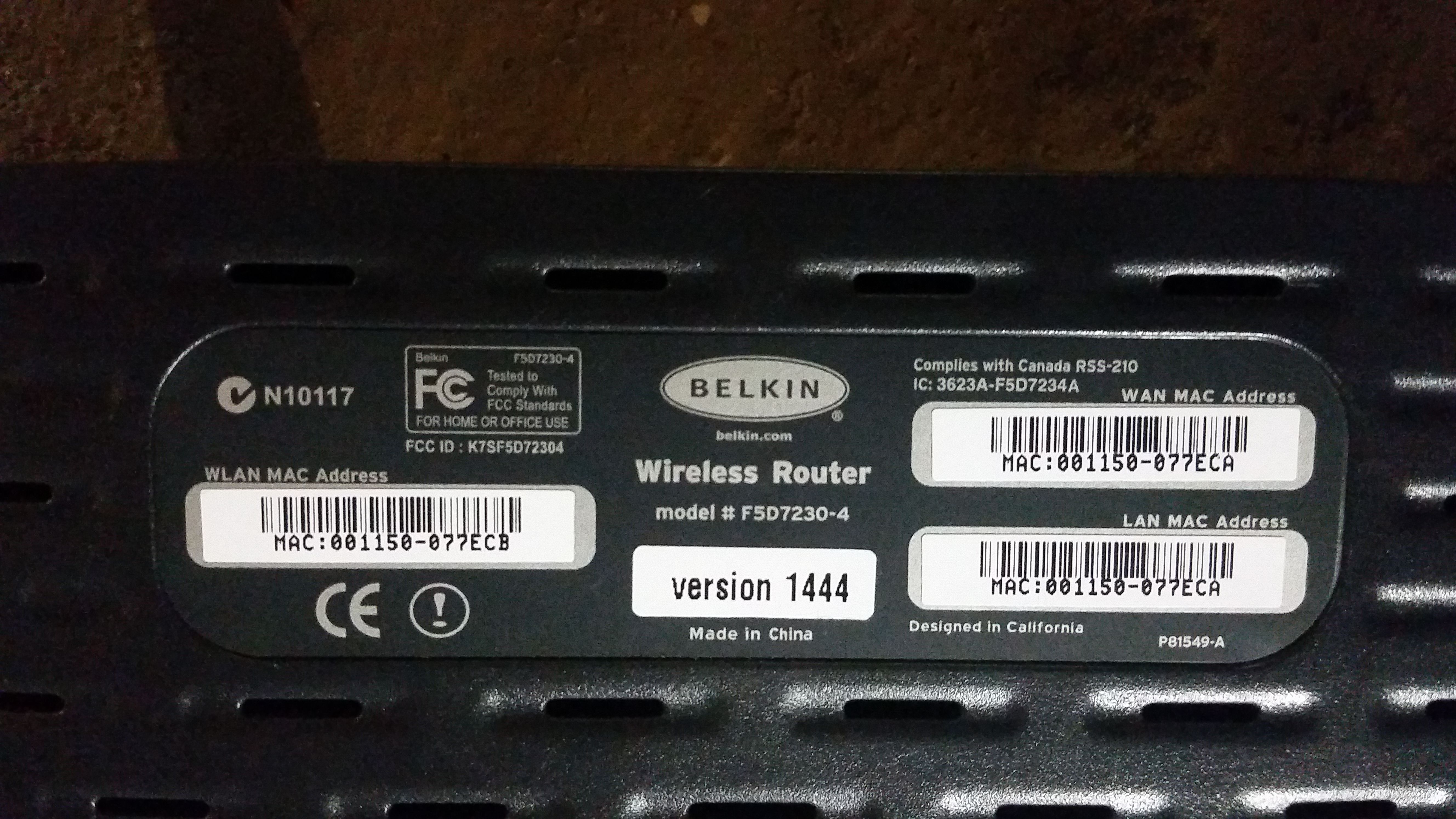 Belkin 54g wireless Internet wifi router