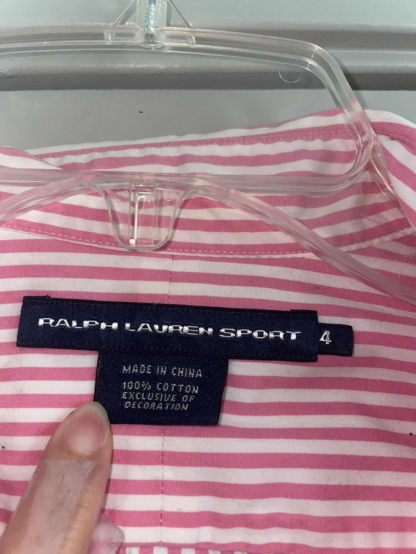 Ralph Lauren Sport Pink Button Down - Size 4