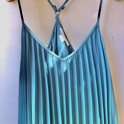 Small Bar iii Teal Blue Green Ombre Accordion Pleated Maxi Maternity Dress Thumbnail