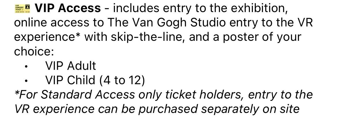 Van Gogh Immersive Experience - 2 VIP Tickets Saturday Oct 9 6:30pm