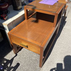 Vintage Mahogany Side Table With Glass  Thumbnail