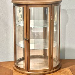 Vintage Miniature Vitrine Display Curved Glass Sides Curio Cabinet Wall Decor Storage  Thumbnail