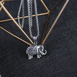 "Zodiac Auspicious Animal Elephant Pendant necklace for women/men, N90201P222
  Thumbnail