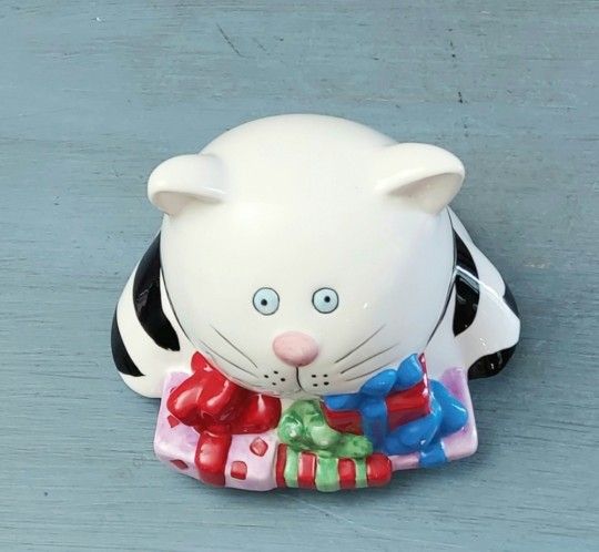 Vintage Christmas Cat Canister