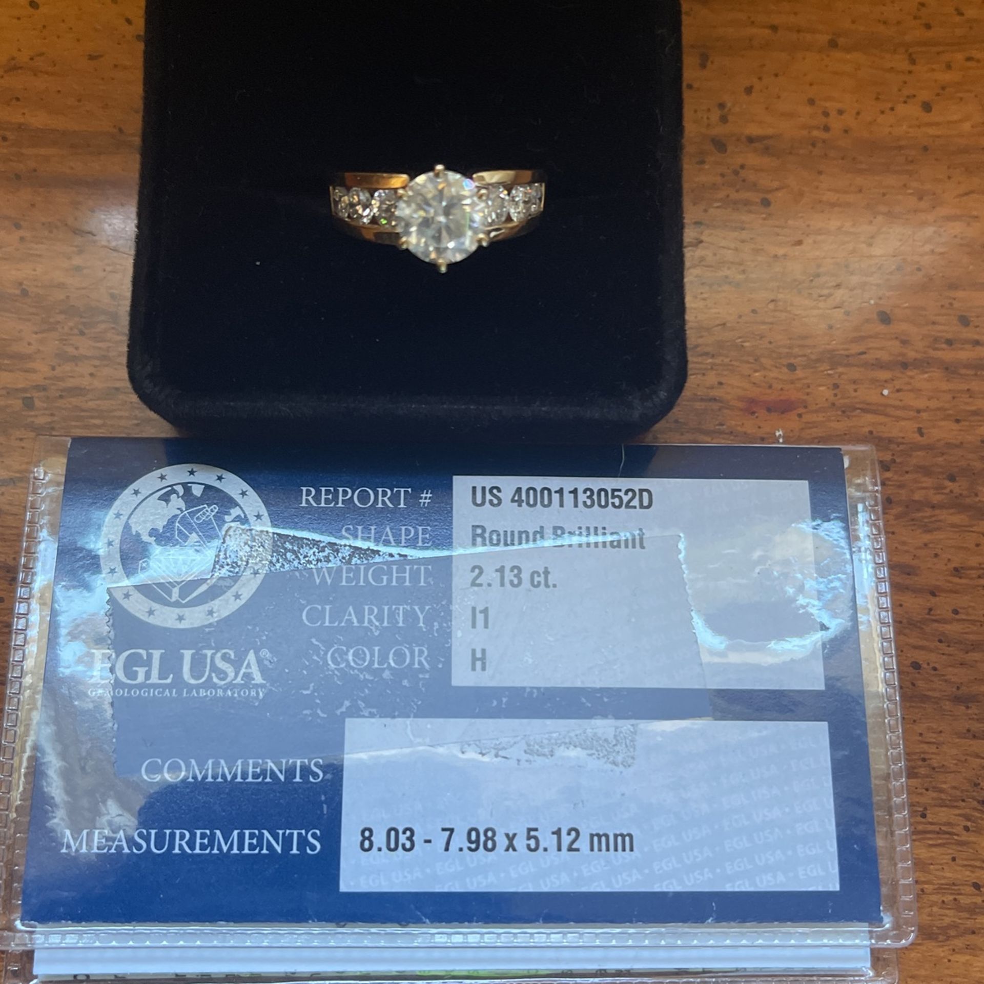 Diamond Engagement Ring Total Diamonds just Over 3 Carats