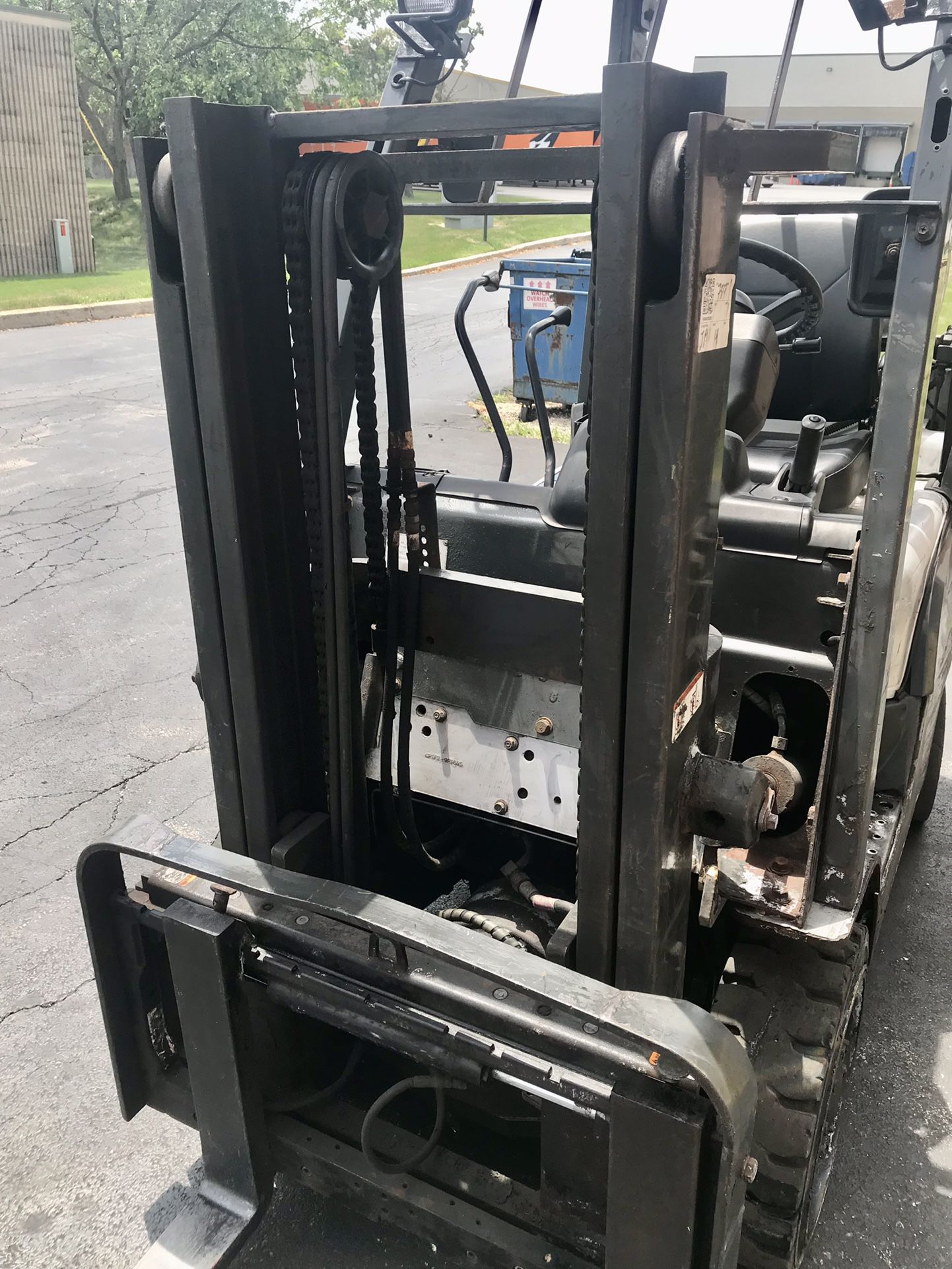 2014 Nissan Forklift In Perfectly Working Condition. Double Stage. Side Shift. Propane. No Leaks, No Issues.