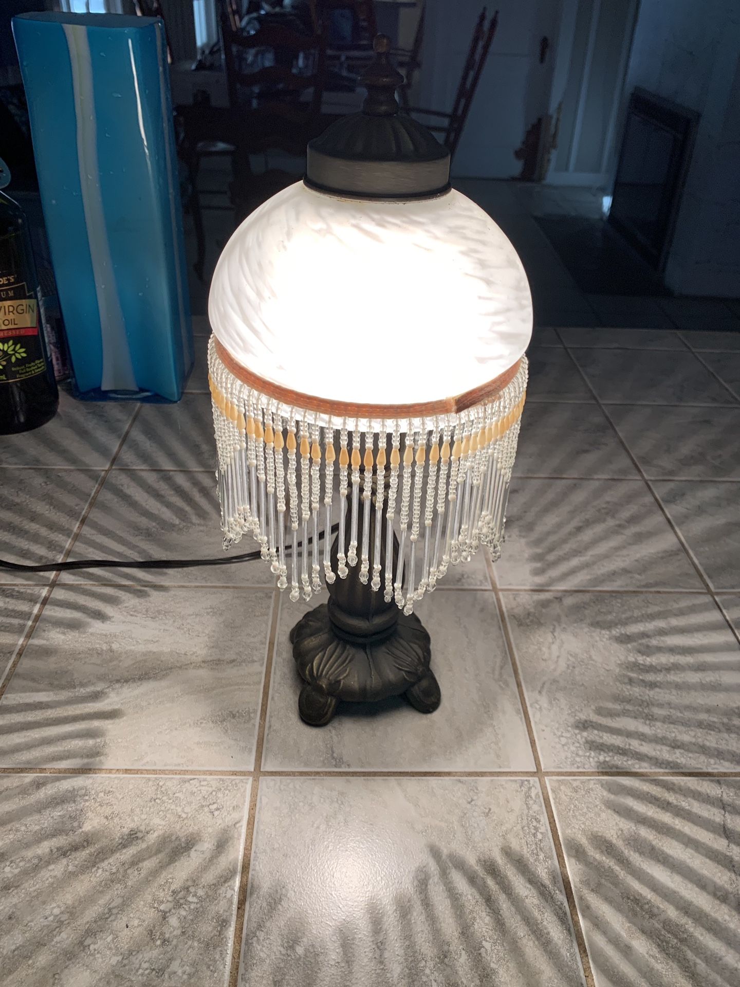 Antique beaded lamp