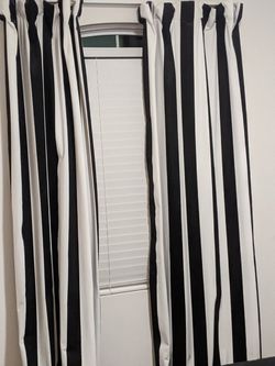 Black and white long curtain set Thumbnail