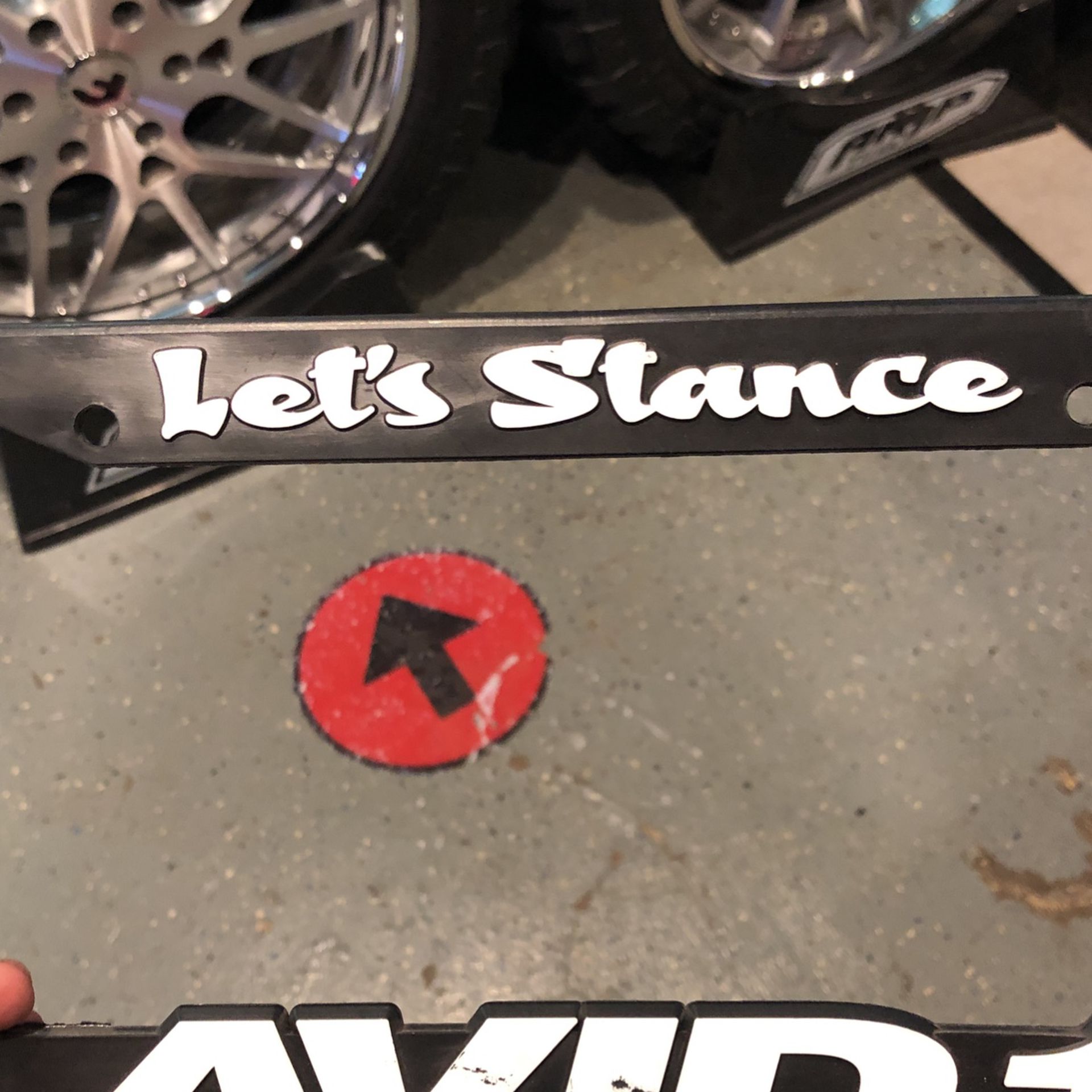 Let’s Stance AVID.1 Wheels Rims License Plate Black With White Letters Supra GTR Integra RX-7 Civic Si Type R
