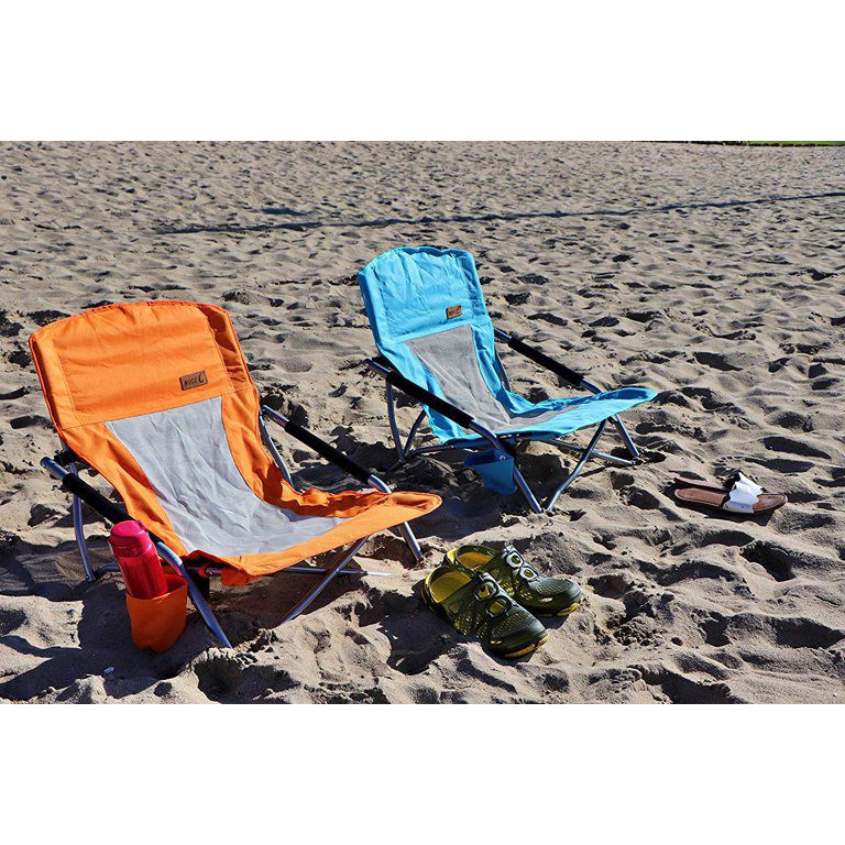 Nice C Low Beach Camping Folding Chair, Ultralight Backpacking Chair with Cup Holder & Carry Bag Compact & Heavy Duty Outdoor, Camping, BBQ, Beach, Tr